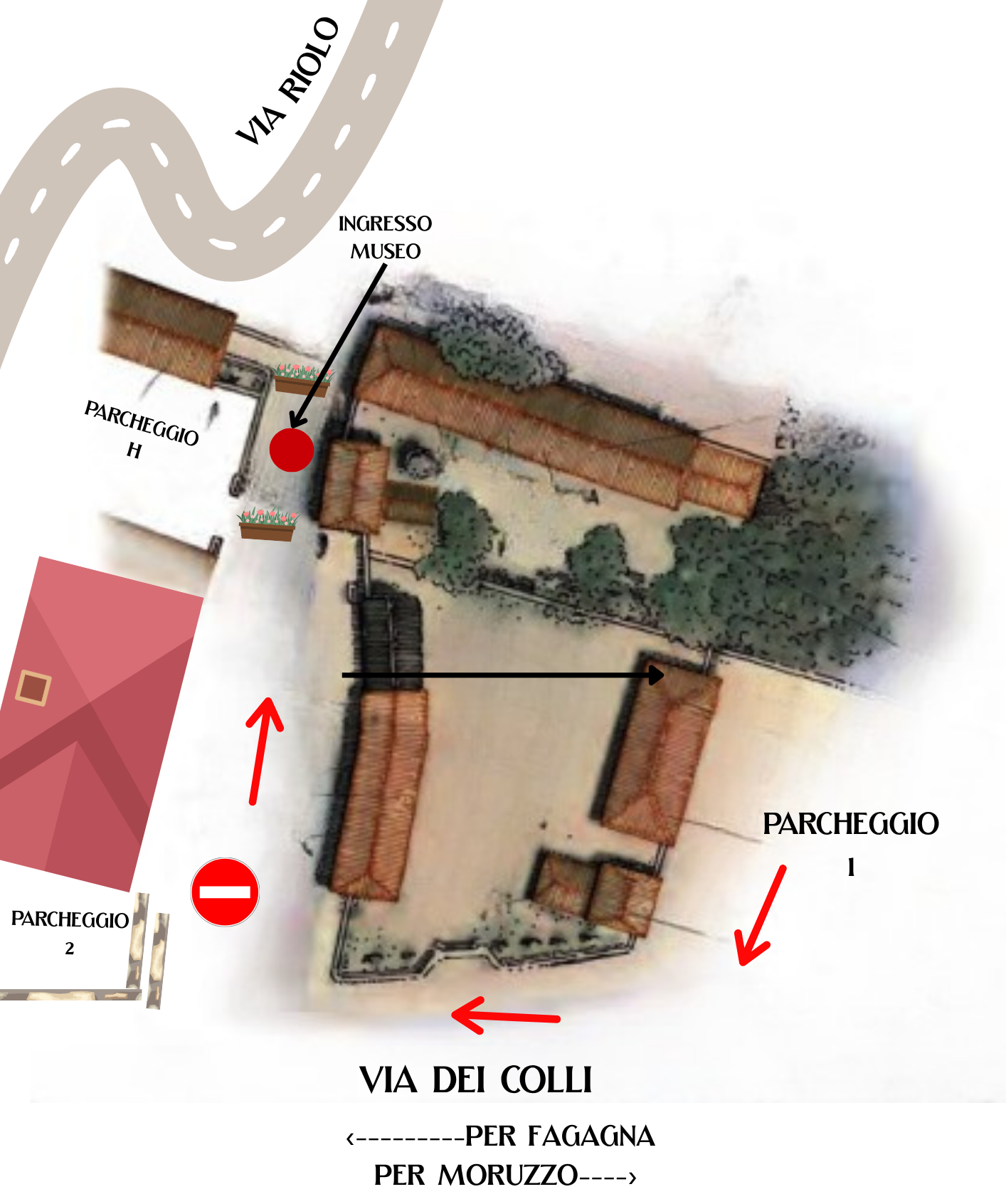 mappa con parcheggi